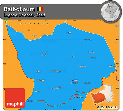 Political Simple Map of Baibokoum