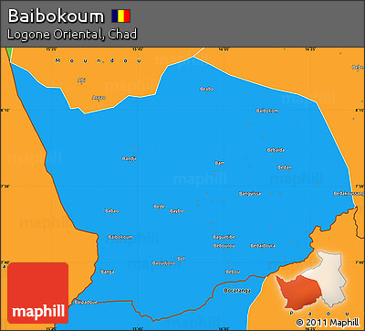 Political Simple Map of Baibokoum
