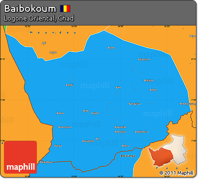 Political Simple Map of Baibokoum