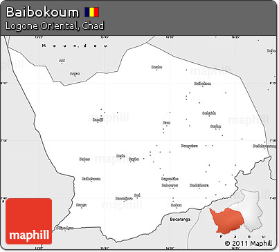 Silver Style Simple Map of Baibokoum