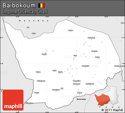 Silver Style Simple Map of Baibokoum