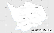 Silver Style Simple Map of Baibokoum, single color outside