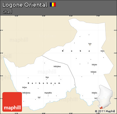 Classic Style Simple Map of Logone Oriental, single color outside