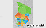 Political Map of Chad, lighten, desaturated