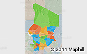 Political Map of Chad, lighten, semi-desaturated
