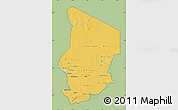 Savanna Style Map of Chad, single color outside