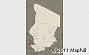 Shaded Relief Map of Chad, darken