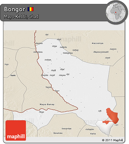 Classic Style 3D Map of Bongor