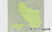 Physical 3D Map of Bongor, semi-desaturated