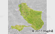 Satellite 3D Map of Bongor, lighten, desaturated