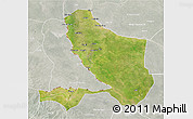 Satellite 3D Map of Bongor, lighten, semi-desaturated