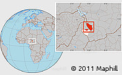 Gray Location Map of Bongor, highlighted parent region
