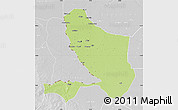 Physical Map of Bongor, lighten, desaturated