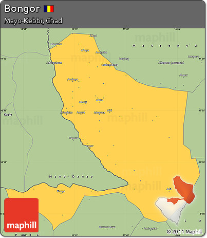 Savanna Style Simple Map of Bongor