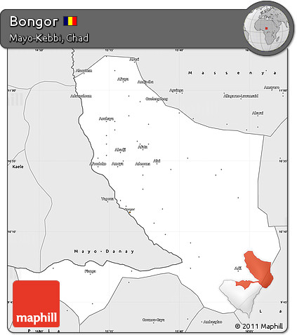 Silver Style Simple Map of Bongor
