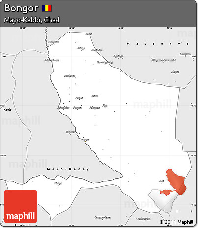 Silver Style Simple Map of Bongor