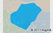 Political 3D Map of Gounou, lighten, semi-desaturated