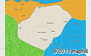 Shaded Relief 3D Map of Gounou, political outside