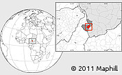 Blank Location Map of Gounou, highlighted country, highlighted parent region