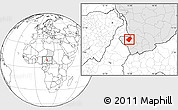 Blank Location Map of Gounou, highlighted country