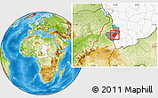 Physical Location Map of Gounou, highlighted country, highlighted parent region