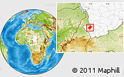 Physical Location Map of Gounou, highlighted country
