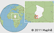 Savanna Style Location Map of Gounou, highlighted country, highlighted parent region, within the entire country