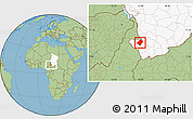 Savanna Style Location Map of Gounou, highlighted country
