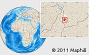 Shaded Relief Location Map of Gounou, highlighted parent region