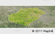 Satellite Panoramic Map of Gounou, semi-desaturated