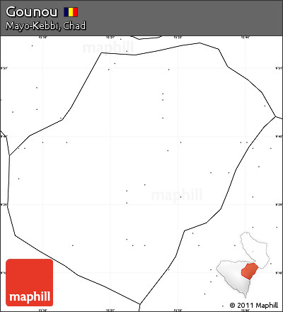 Blank Simple Map of Gounou, no labels