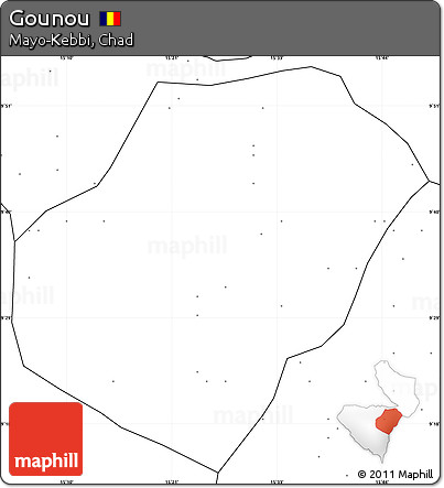 Blank Simple Map of Gounou, no labels