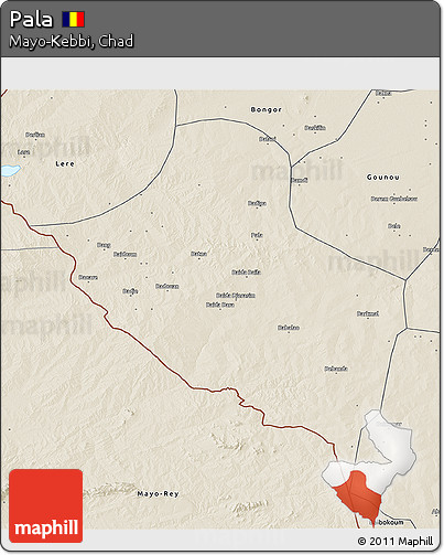 Shaded Relief 3D Map of Pala