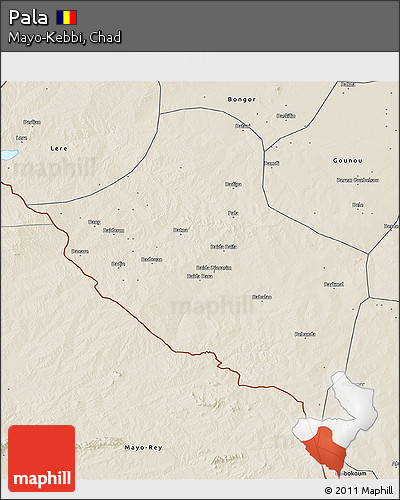 Shaded Relief 3D Map of Pala