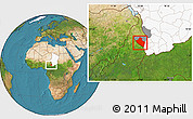 Satellite Location Map of Pala, highlighted country, highlighted parent region