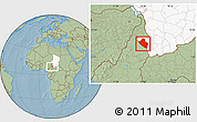 Savanna Style Location Map of Pala, highlighted country, hill shading