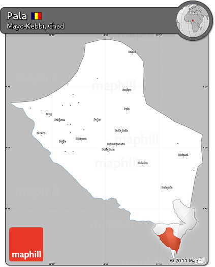 Gray Simple Map of Pala, single color outside
