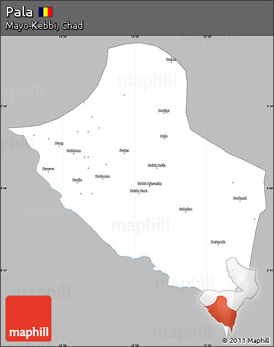 Gray Simple Map of Pala, single color outside