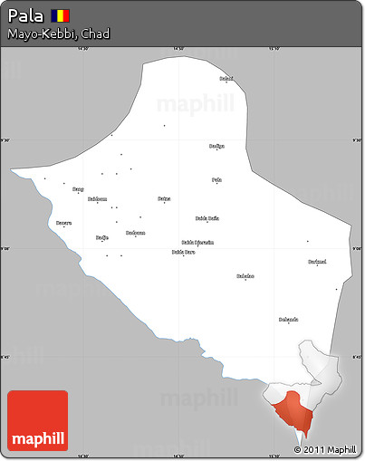 Gray Simple Map of Pala, single color outside