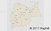 Shaded Relief 3D Map of Moyen-Chari, lighten, desaturated