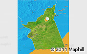Satellite 3D Map of Kyabe, political outside