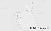 Silver Style 3D Map of Kyabe, single color outside