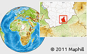 Physical Location Map of Kyabe, highlighted country