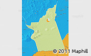 Physical Map of Kyabe, political outside