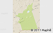 Physical Map of Kyabe, shaded relief outside