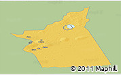 Savanna Style Panoramic Map of Kyabe, single color outside
