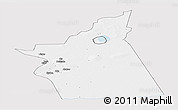 Silver Style Panoramic Map of Kyabe, single color outside