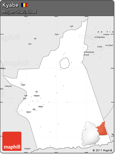 Silver Style Simple Map of Kyabe