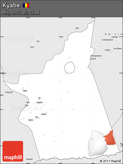 Silver Style Simple Map of Kyabe