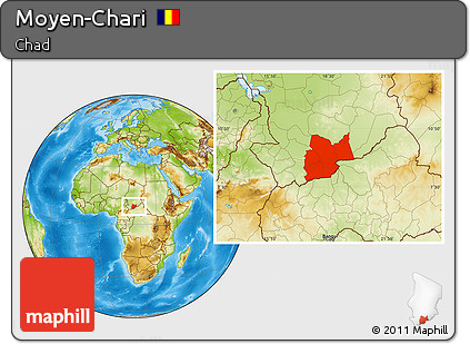 Physical Location Map of Moyen-Chari